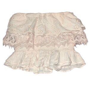 American Eagle Pink Eyelet Ruffle layered Top Size XS Coquette Girl